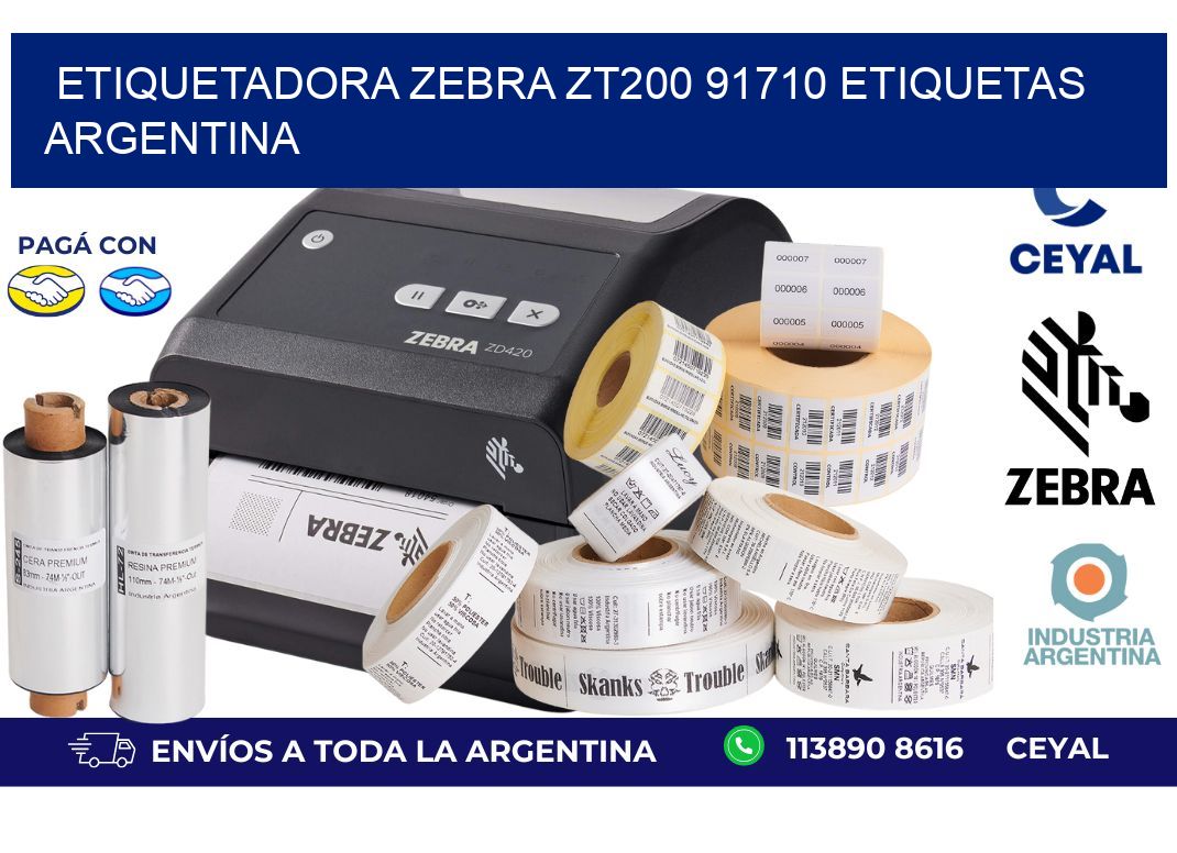 etiquetadora zebra zt200 91710 etiquetas argentina