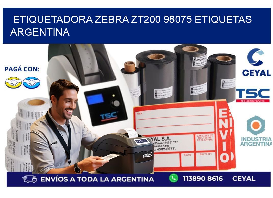 etiquetadora zebra zt200 98075 etiquetas argentina