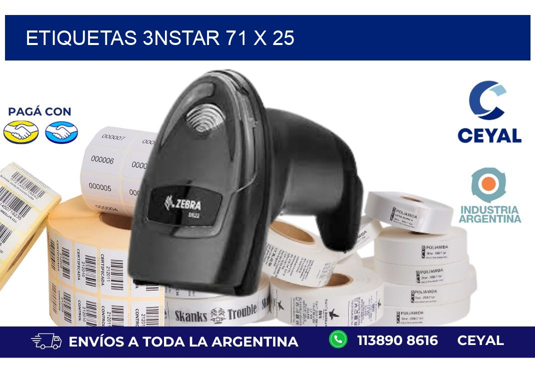 etiquetas 3nstar 71 x 25