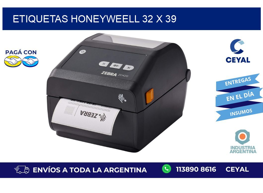 etiquetas honeyweell 32 x 39