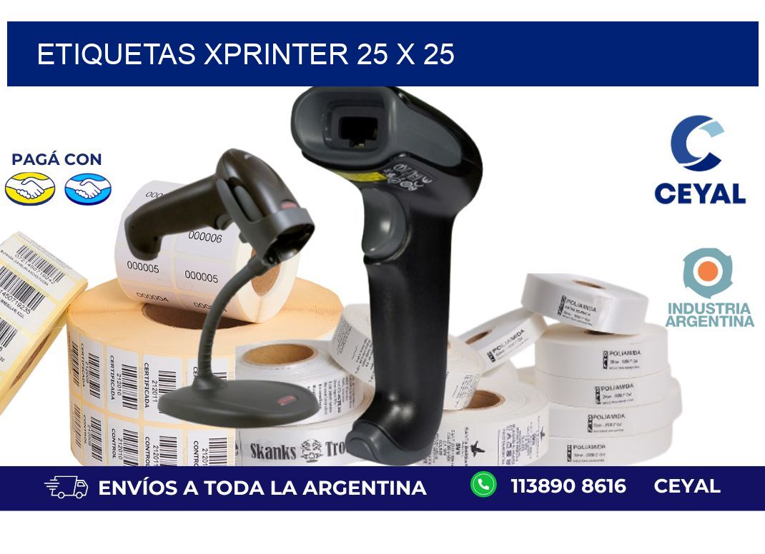 etiquetas xprinter 25 x 25