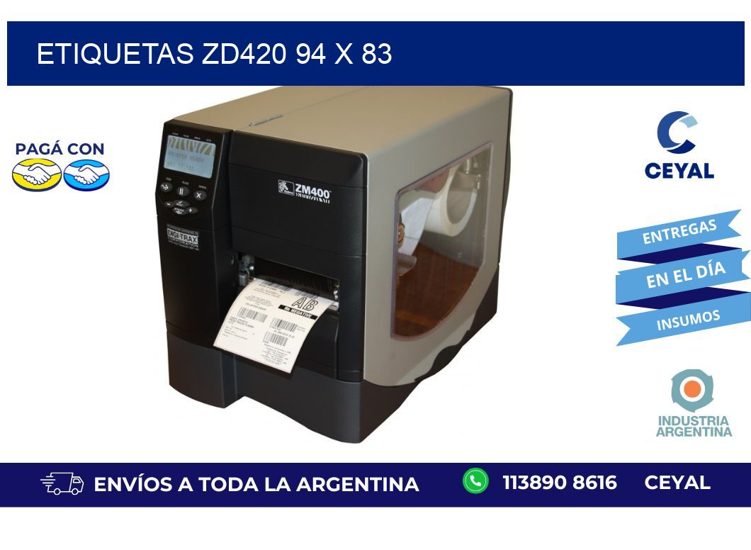 etiquetas zd420 94 x 83