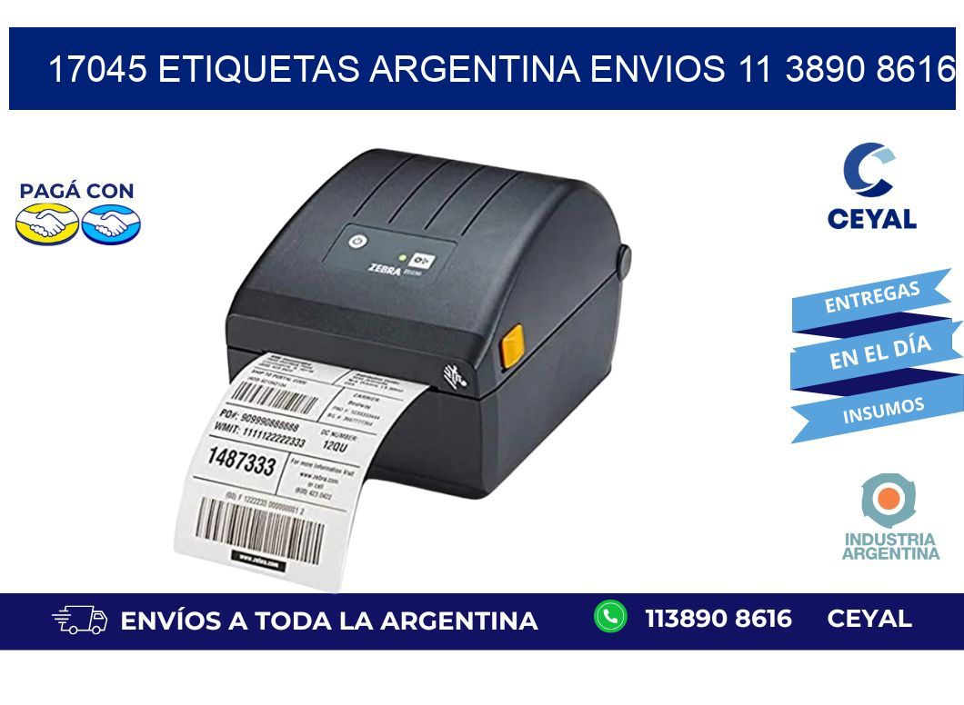 17045 ETIQUETAS ARGENTINA ENVIOS 11 3890 8616