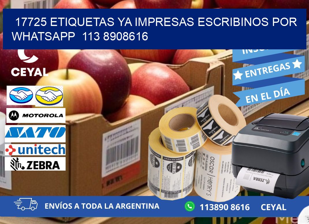 17725 ETIQUETAS YA IMPRESAS ESCRIBINOS POR WHATSAPP  113 8908616