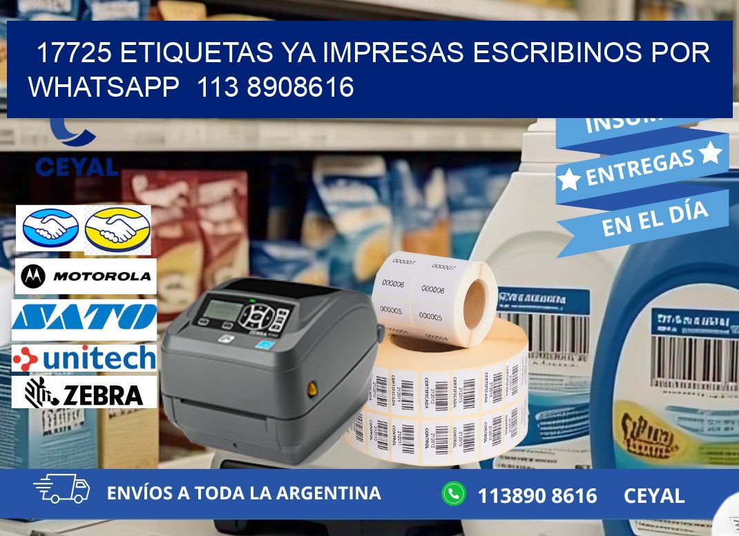 17725 ETIQUETAS YA IMPRESAS ESCRIBINOS POR WHATSAPP  113 8908616