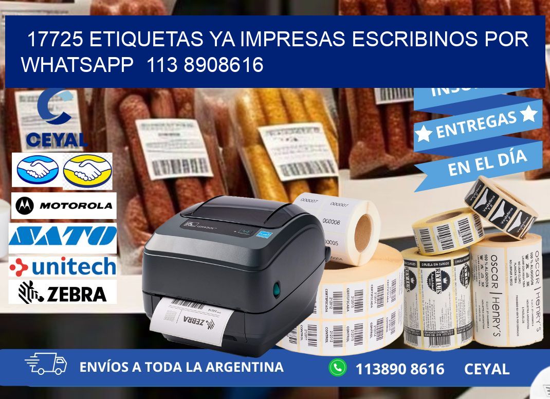 17725 ETIQUETAS YA IMPRESAS ESCRIBINOS POR WHATSAPP  113 8908616