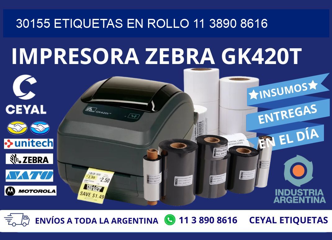 30155 ETIQUETAS EN ROLLO 11 3890 8616