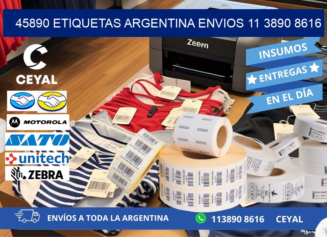 45890 ETIQUETAS ARGENTINA ENVIOS 11 3890 8616