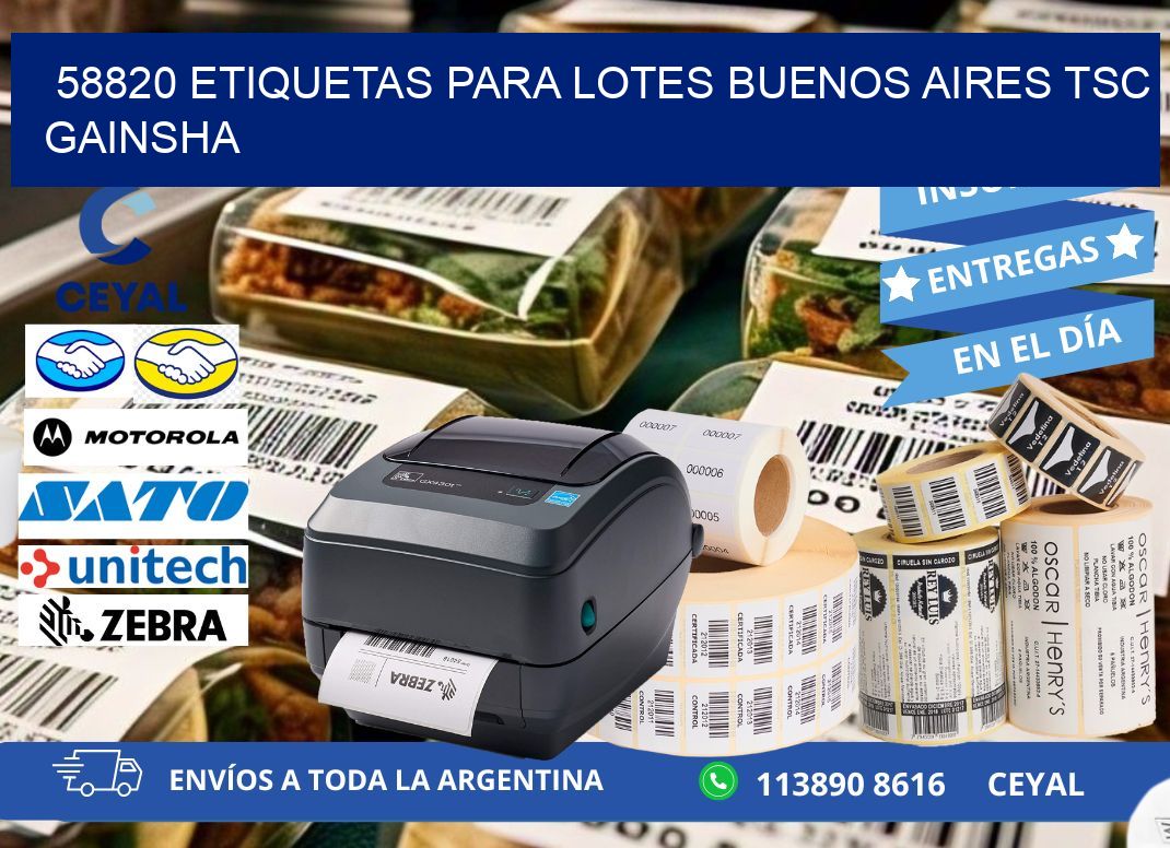 58820 ETIQUETAS PARA LOTES BUENOS AIRES TSC GAINSHA