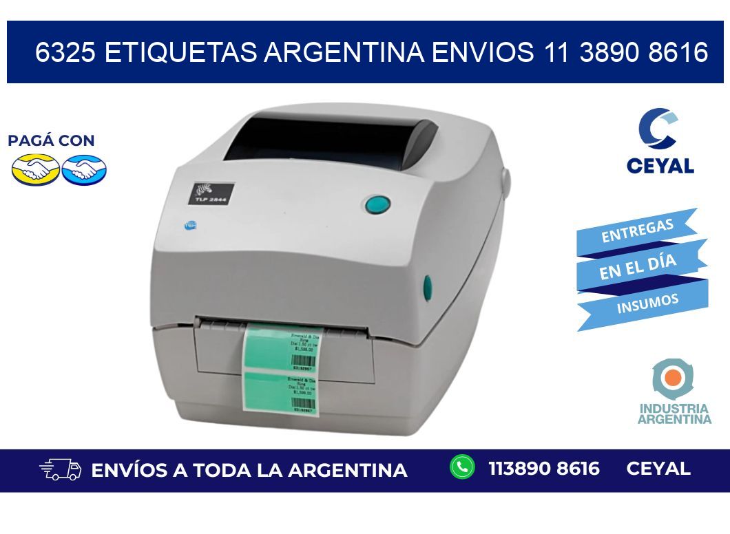6325 ETIQUETAS ARGENTINA ENVIOS 11 3890 8616