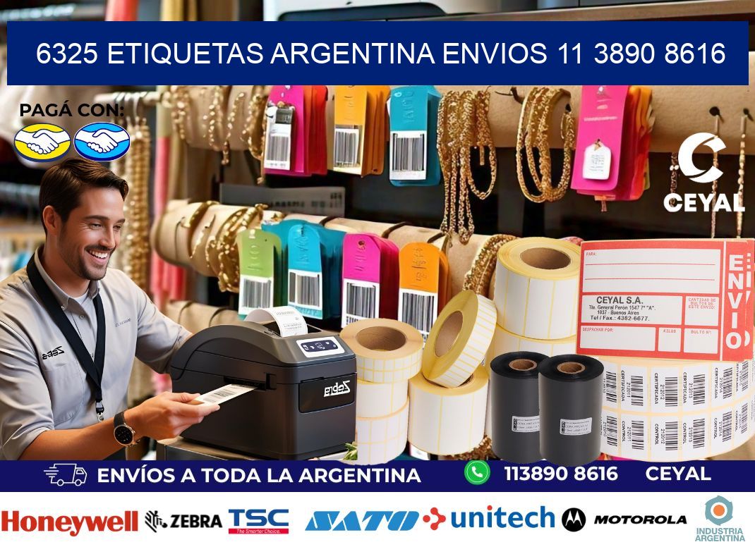 6325 ETIQUETAS ARGENTINA ENVIOS 11 3890 8616