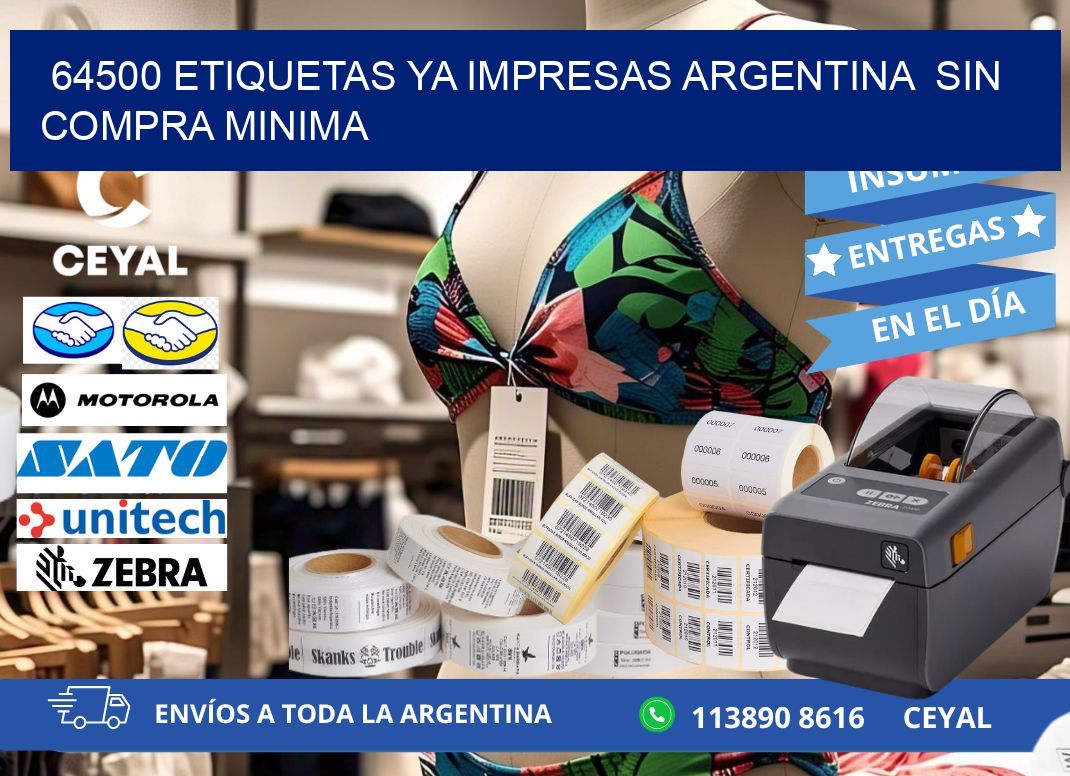 64500 ETIQUETAS YA IMPRESAS ARGENTINA  SIN COMPRA MINIMA