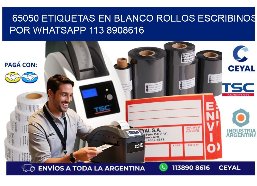 65050 ETIQUETAS EN BLANCO ROLLOS ESCRIBINOS POR WHATSAPP 113 8908616