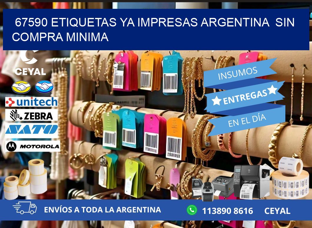 67590 ETIQUETAS YA IMPRESAS ARGENTINA  SIN COMPRA MINIMA