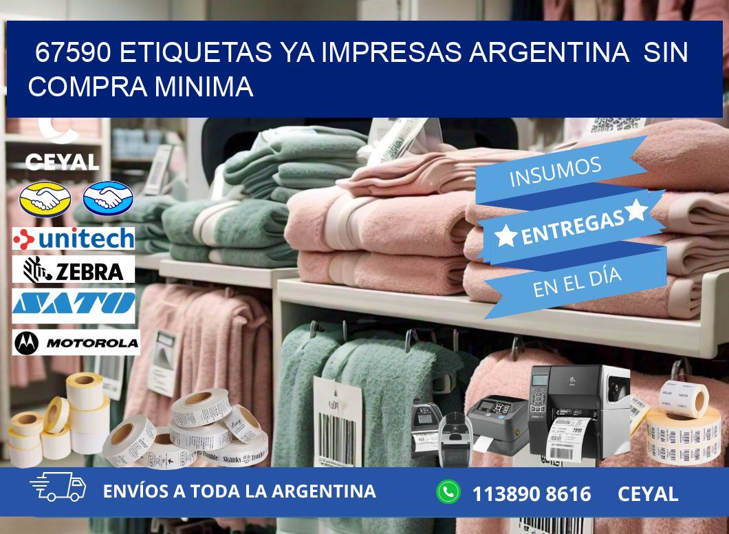 67590 ETIQUETAS YA IMPRESAS ARGENTINA  SIN COMPRA MINIMA