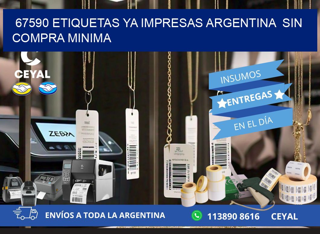 67590 ETIQUETAS YA IMPRESAS ARGENTINA  SIN COMPRA MINIMA