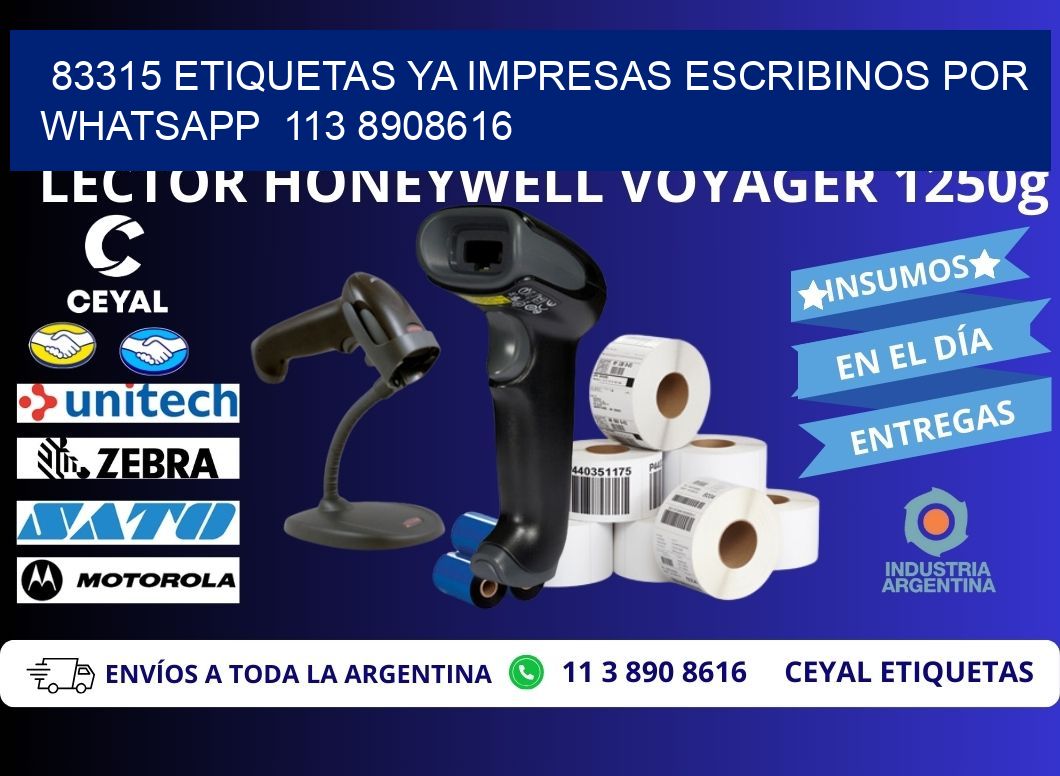 83315 ETIQUETAS YA IMPRESAS ESCRIBINOS POR WHATSAPP  113 8908616