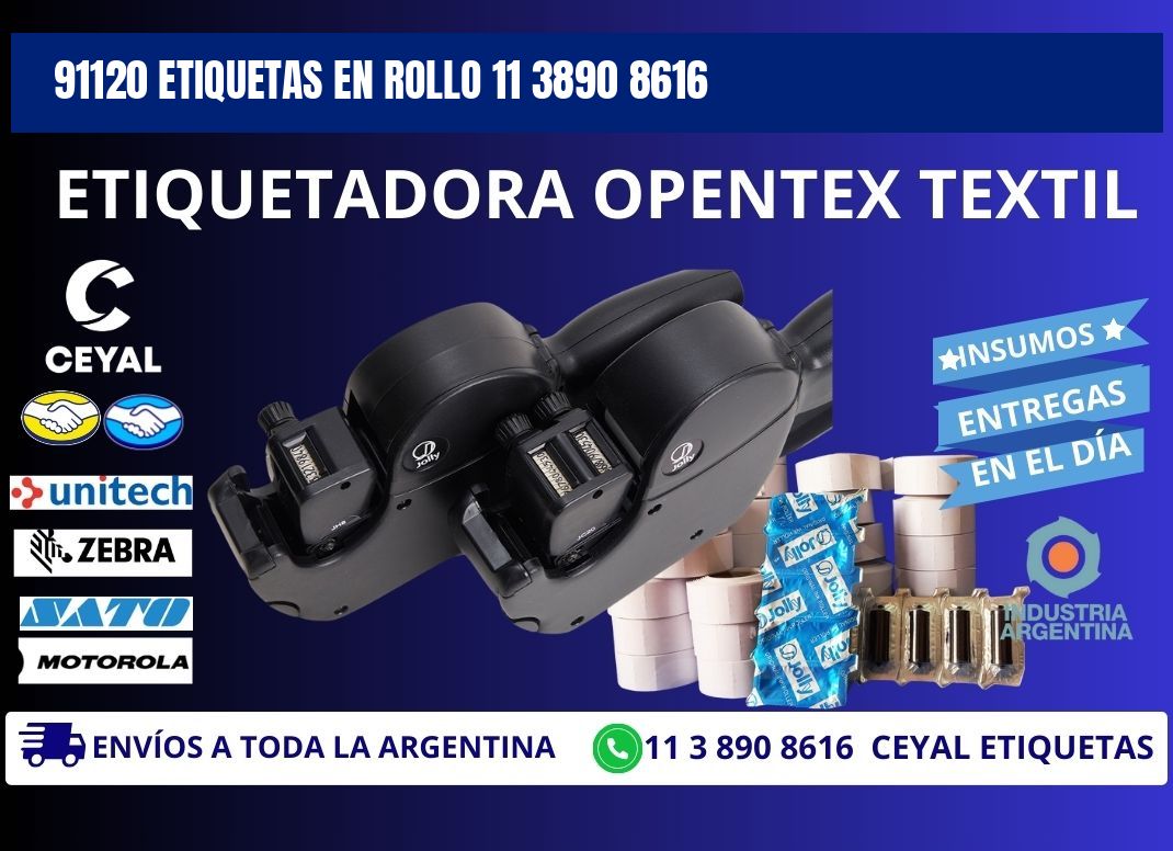 91120 ETIQUETAS EN ROLLO 11 3890 8616