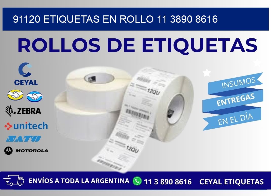 91120 ETIQUETAS EN ROLLO 11 3890 8616