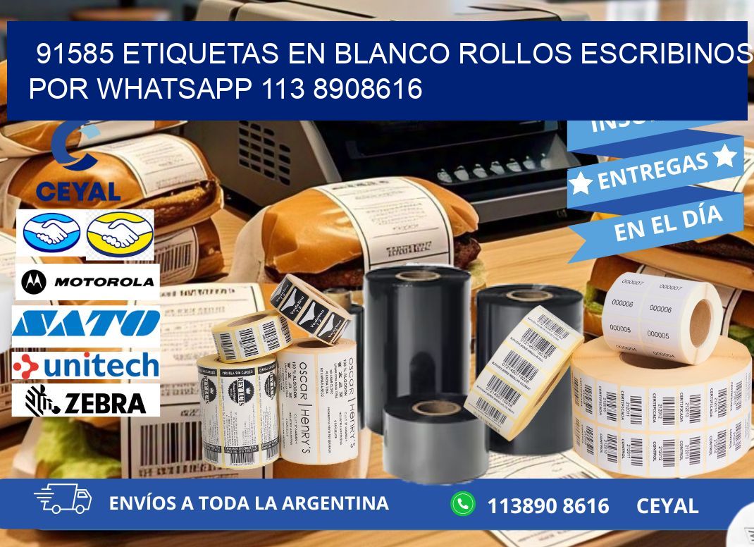 91585 ETIQUETAS EN BLANCO ROLLOS ESCRIBINOS POR WHATSAPP 113 8908616