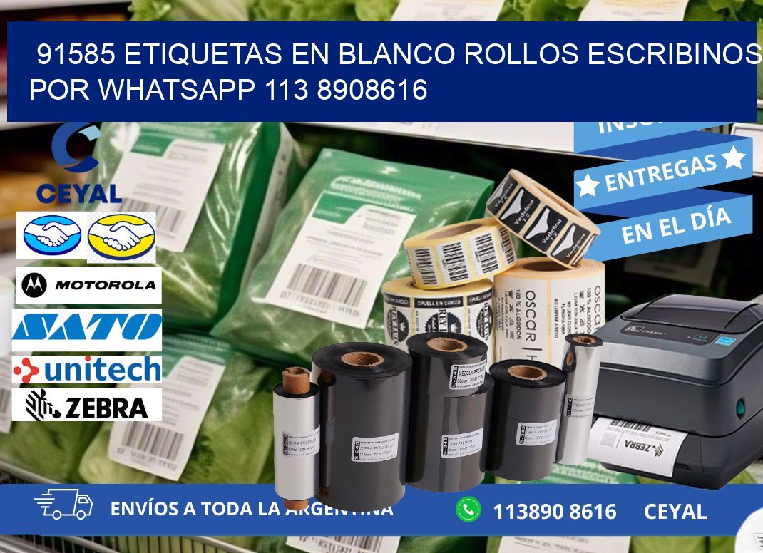 91585 ETIQUETAS EN BLANCO ROLLOS ESCRIBINOS POR WHATSAPP 113 8908616