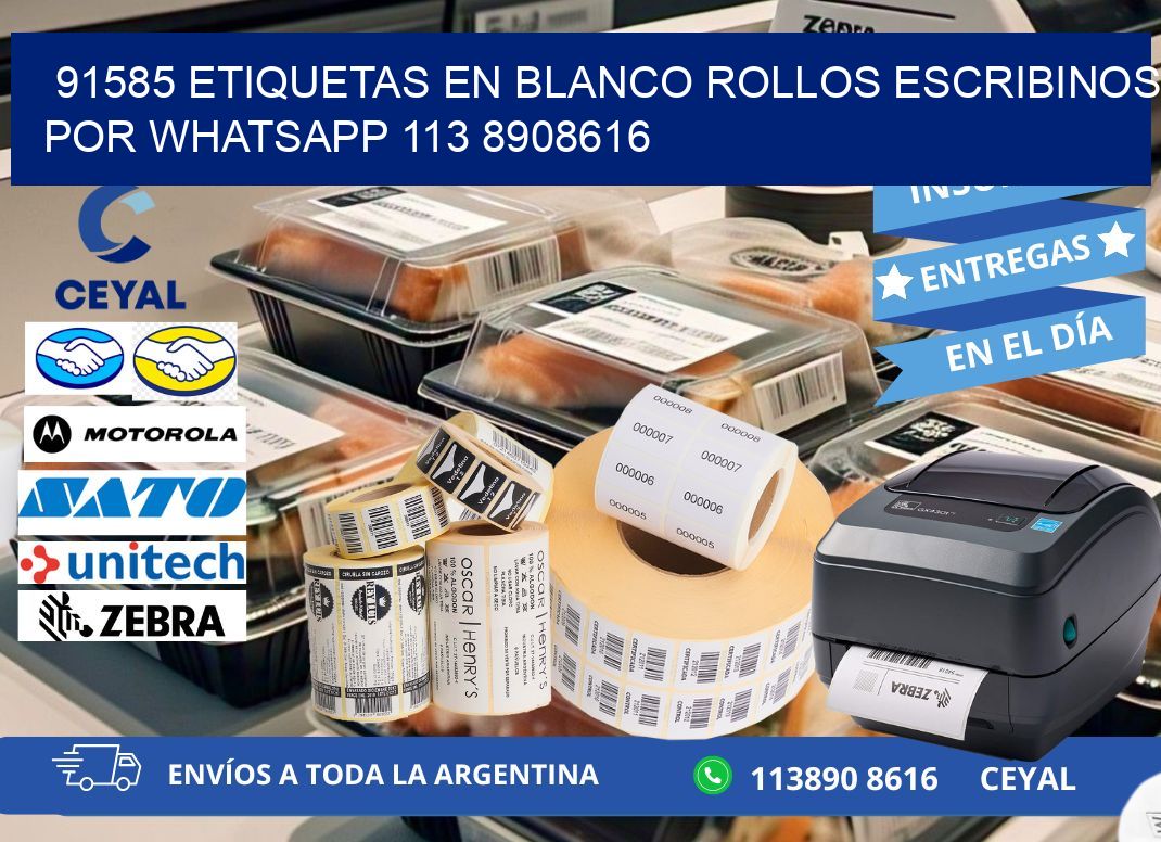 91585 ETIQUETAS EN BLANCO ROLLOS ESCRIBINOS POR WHATSAPP 113 8908616