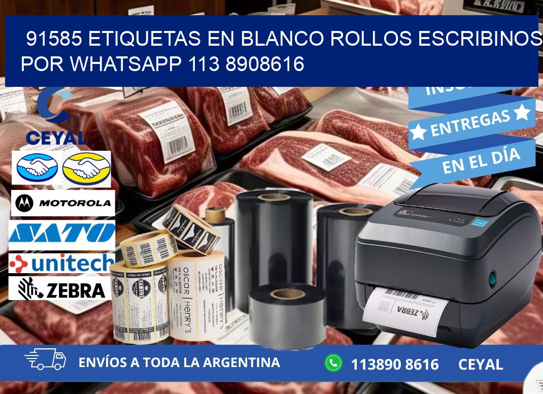 91585 ETIQUETAS EN BLANCO ROLLOS ESCRIBINOS POR WHATSAPP 113 8908616
