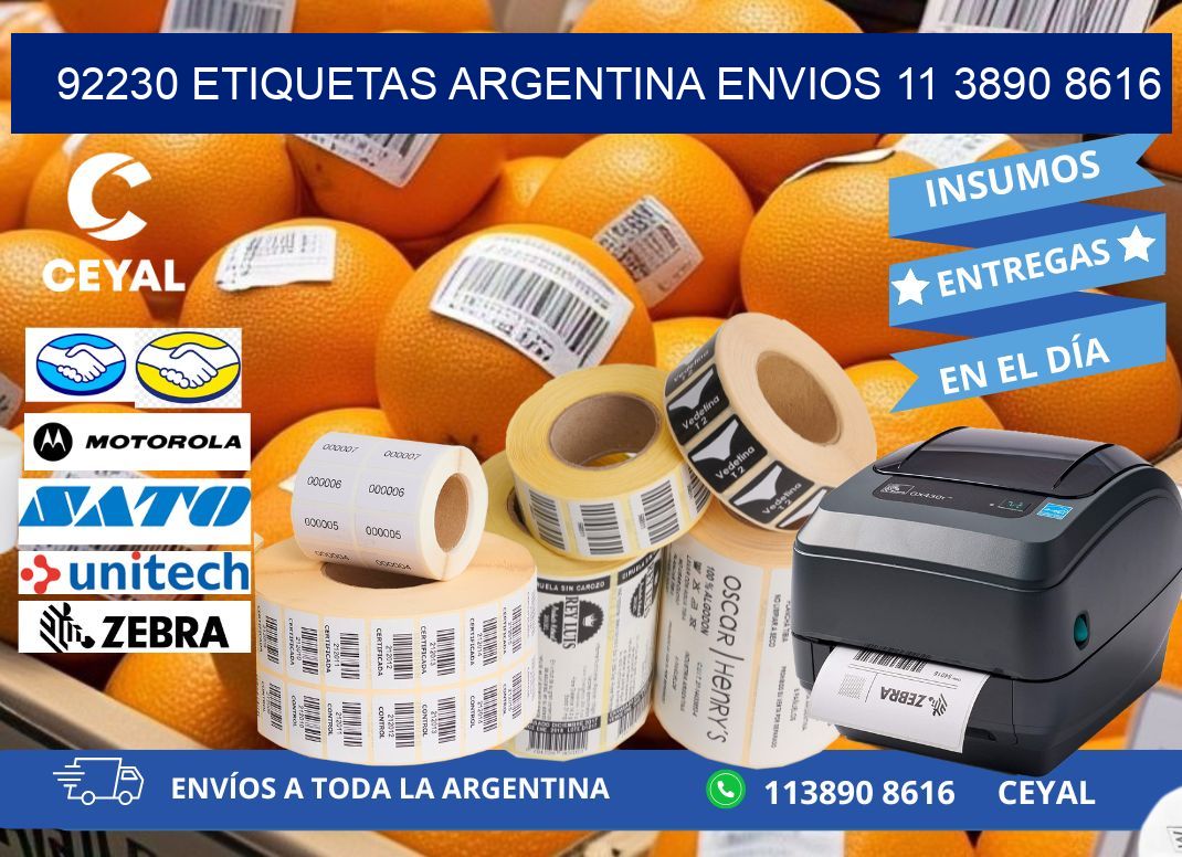 92230 ETIQUETAS ARGENTINA ENVIOS 11 3890 8616