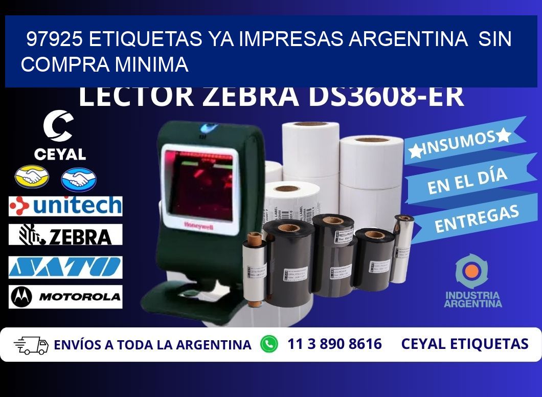 97925 ETIQUETAS YA IMPRESAS ARGENTINA  SIN COMPRA MINIMA