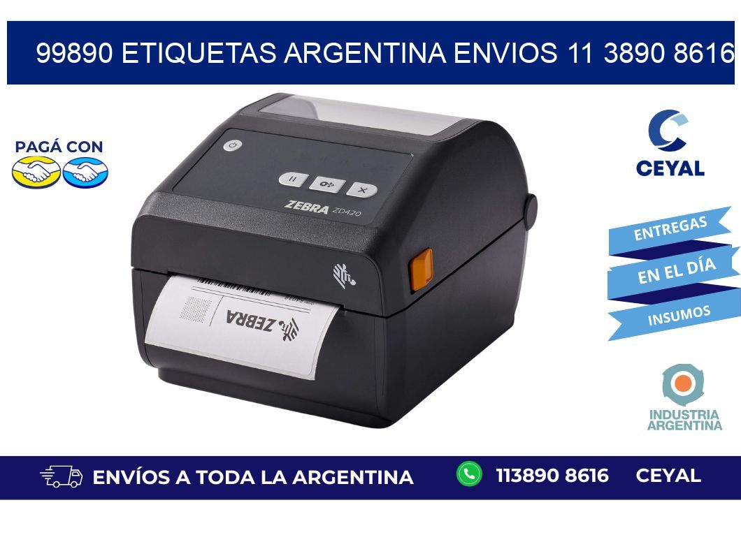 99890 ETIQUETAS ARGENTINA ENVIOS 11 3890 8616