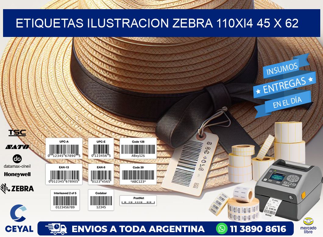 ETIQUETAS ILUSTRACION ZEBRA 110Xi4 45 x 62