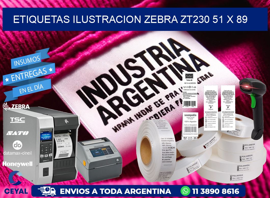 ETIQUETAS ILUSTRACION ZEBRA ZT230 51 x 89