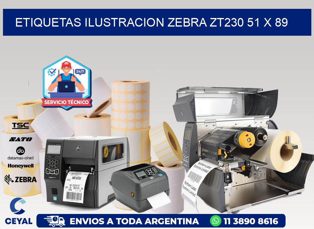 ETIQUETAS ILUSTRACION ZEBRA ZT230 51 x 89