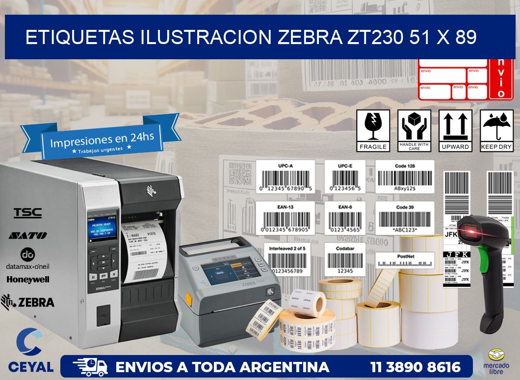 ETIQUETAS ILUSTRACION ZEBRA ZT230 51 x 89