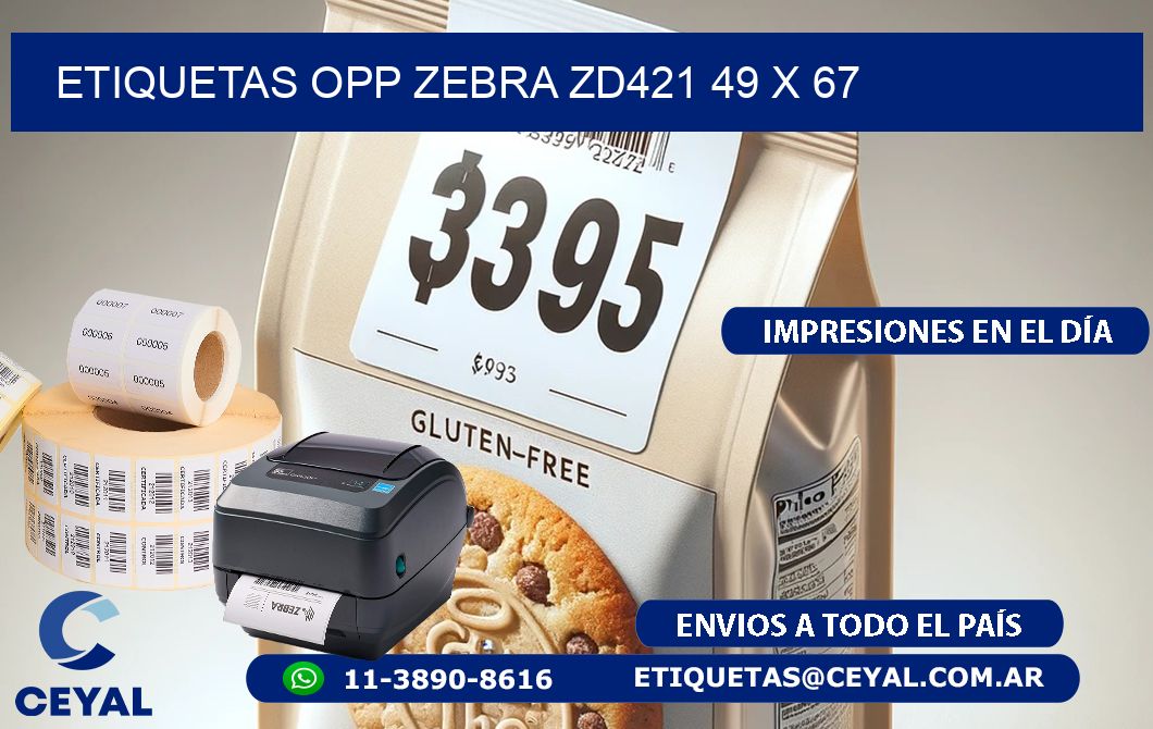 ETIQUETAS OPP ZEBRA ZD421 49 x 67