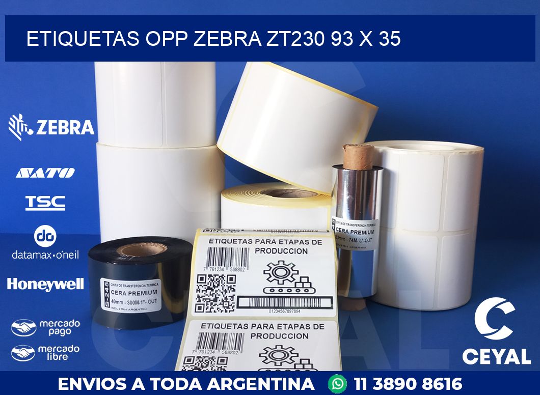 ETIQUETAS OPP ZEBRA ZT230 93 x 35