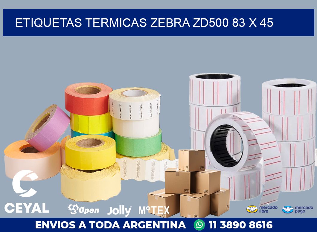 ETIQUETAS TERMICAS ZEBRA ZD500 83 x 45
