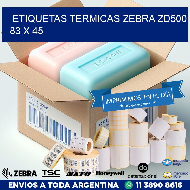 ETIQUETAS TERMICAS ZEBRA ZD500 83 x 45