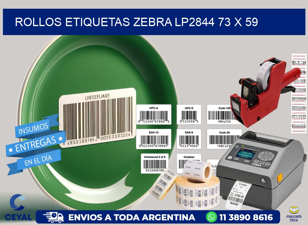 ROLLOS ETIQUETAS Zebra LP2844 73 x 59