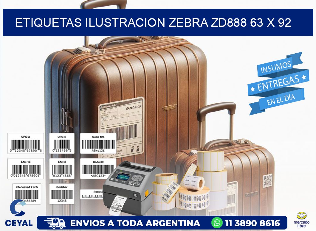 ETIQUETAS ILUSTRACION ZEBRA ZD888 63 x 92