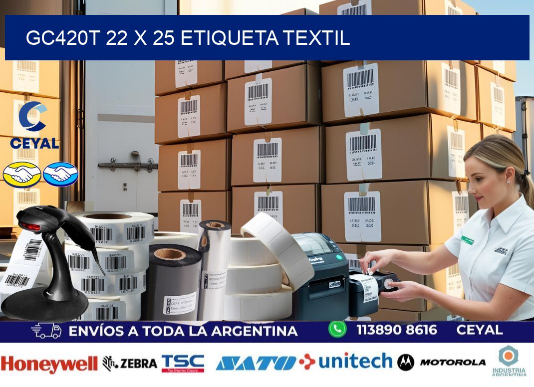 GC420T 22 x 25 ETIQUETA TEXTIL