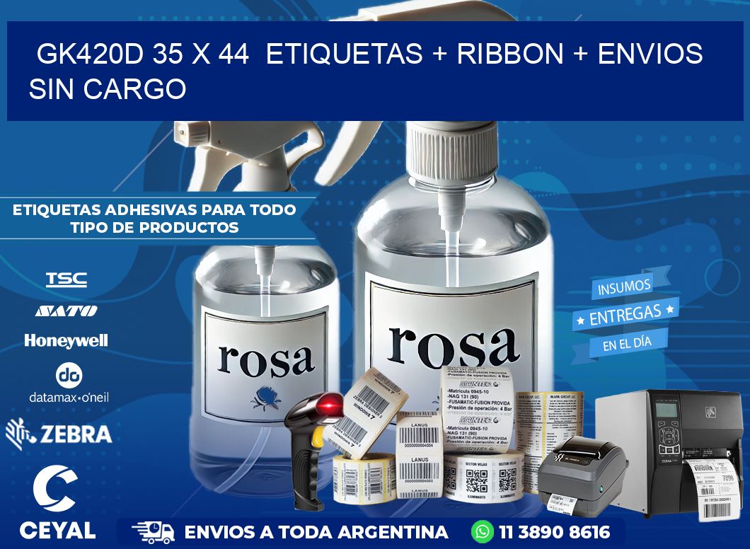 GK420D 35 x 44  etiquetas + ribbon + envios sin cargo