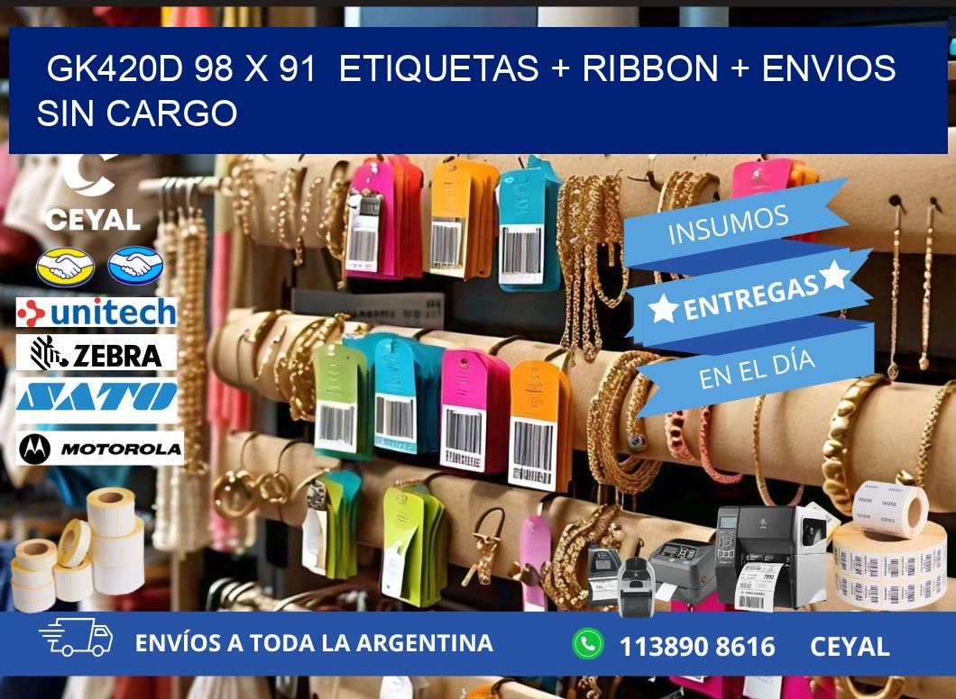 GK420D 98 x 91  etiquetas + ribbon + envios sin cargo