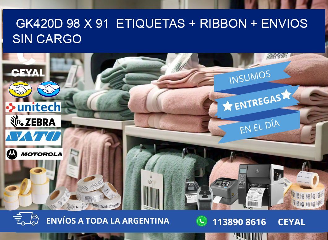 GK420D 98 x 91  etiquetas + ribbon + envios sin cargo