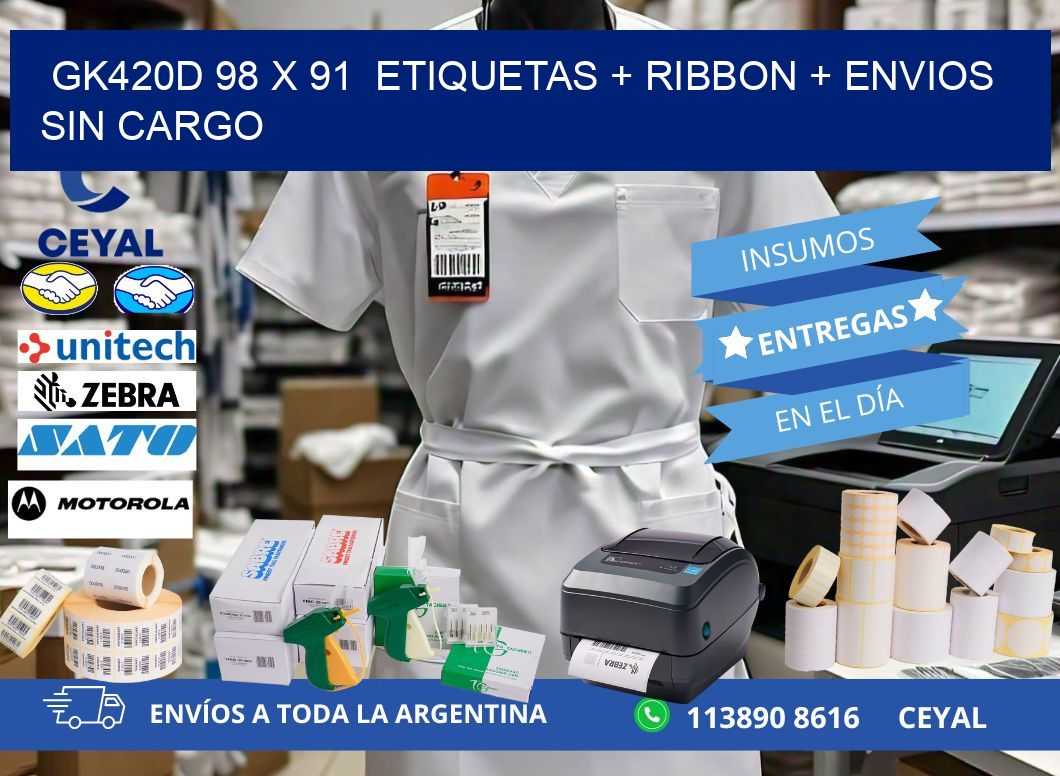 GK420D 98 x 91  etiquetas + ribbon + envios sin cargo