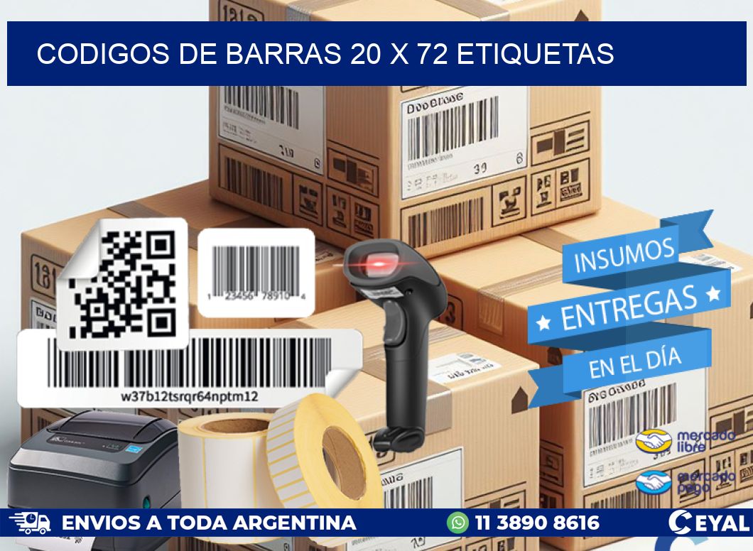 codigos de barras 20 x 72 etiquetas
