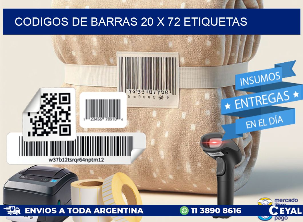 codigos de barras 20 x 72 etiquetas
