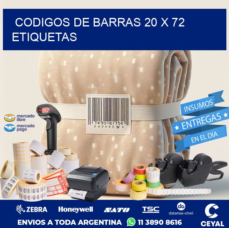 codigos de barras 20 x 72 etiquetas