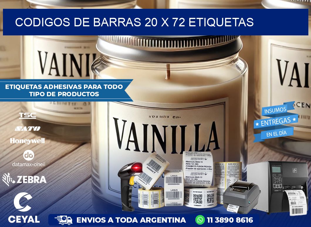 codigos de barras 20 x 72 etiquetas