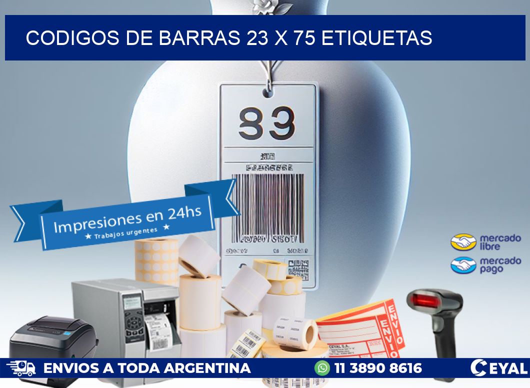 codigos de barras 23 x 75 etiquetas